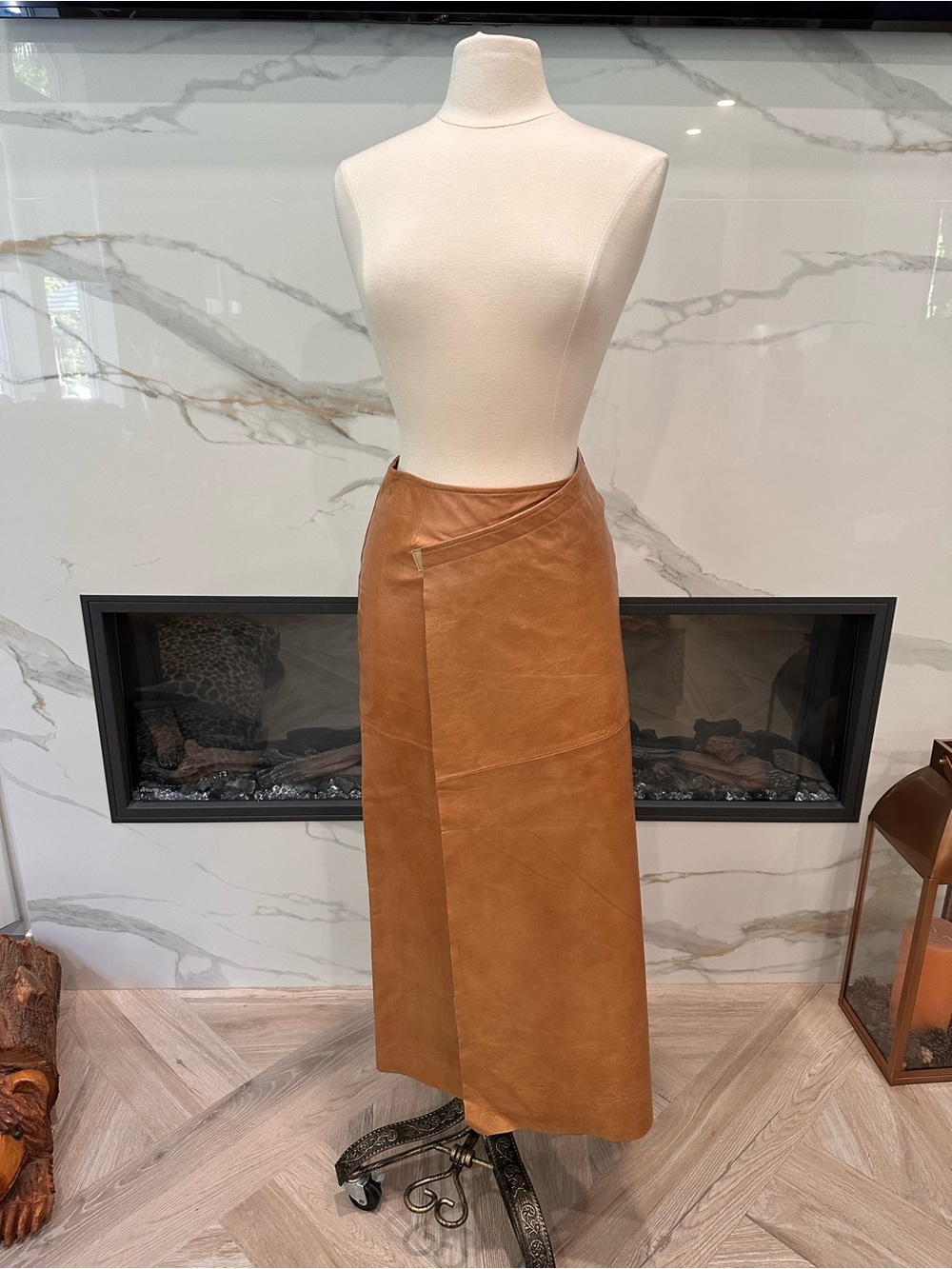 Vintage Hugo Buscati Leather Wrap Skirt